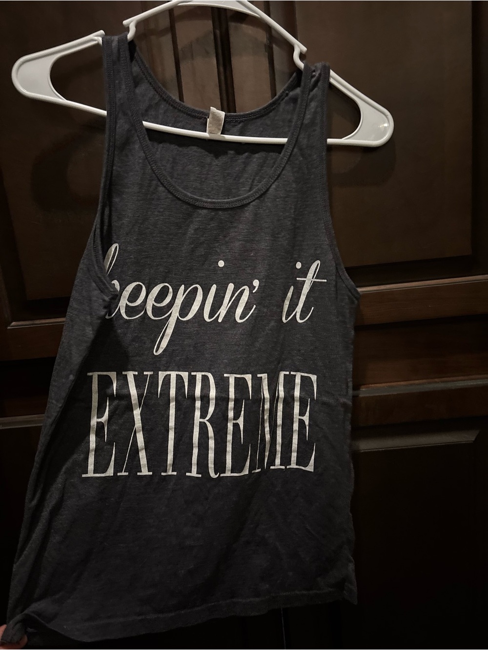 Bella Canvas Charcoal Women's Graphic Tank with White Text